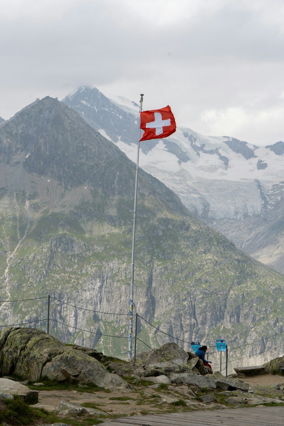 swiss flag and documents