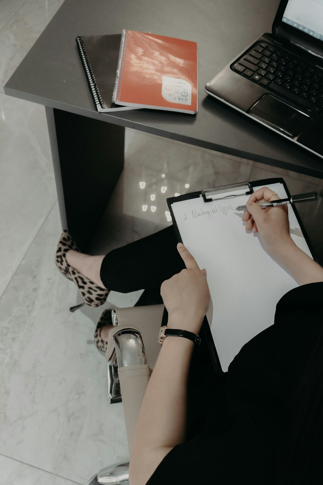 corporate office desk with papers